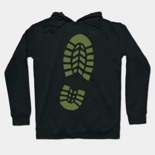 Green Hike More, Worry Less Boot Print Hoodie